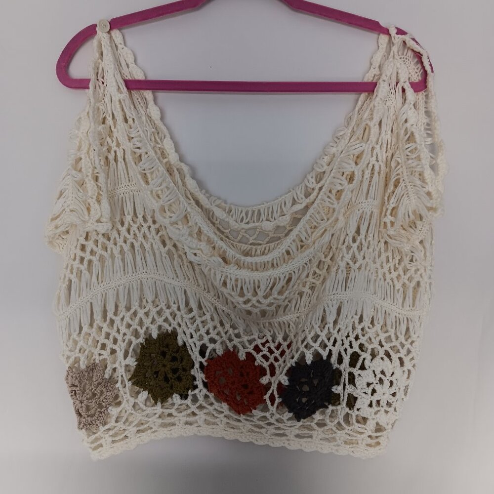 Crocheted Women's Crop Top‎ Fits S/M/L cottagecore boho